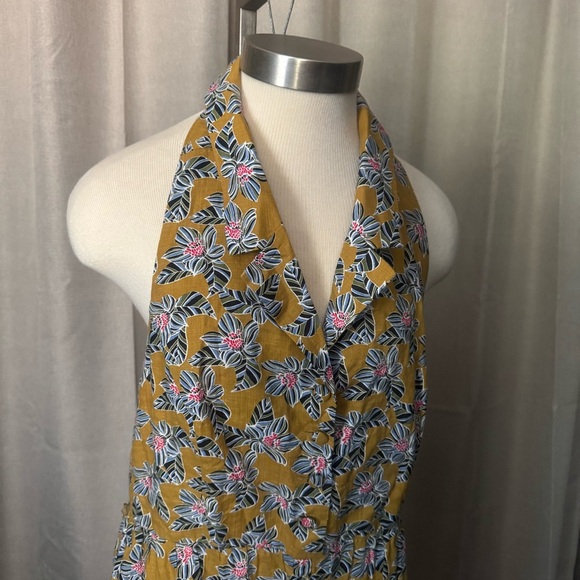 ModCloth Floral Collared Halter Neck Romper - Picture 2 of 6